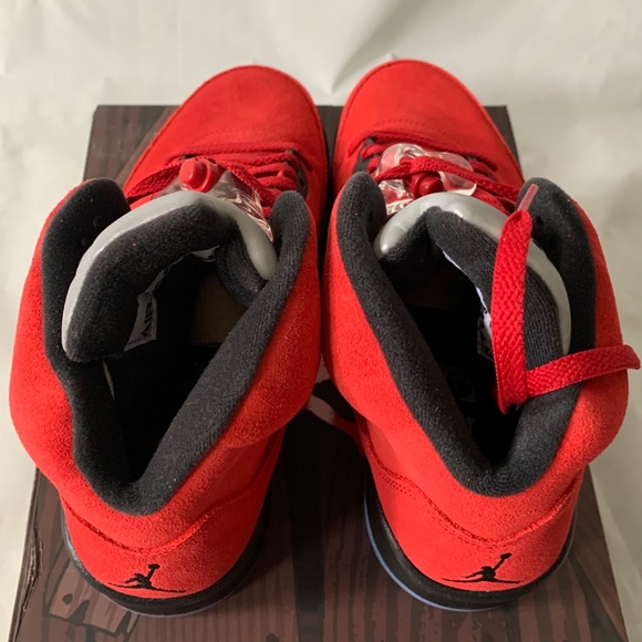Nike Air Jordan Retro 5 ‘Raging Bull’ Varsity Red Suede 9 - Picture 6 of 10
